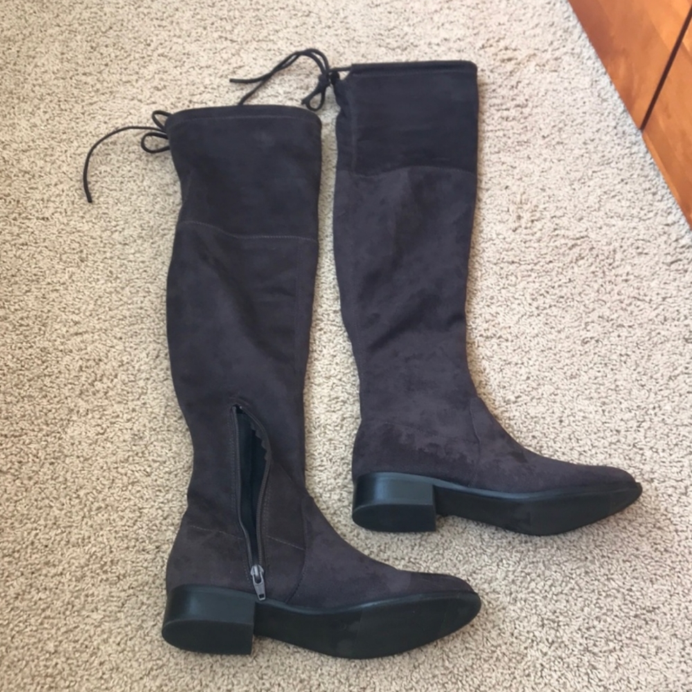 Over the knee suede boots